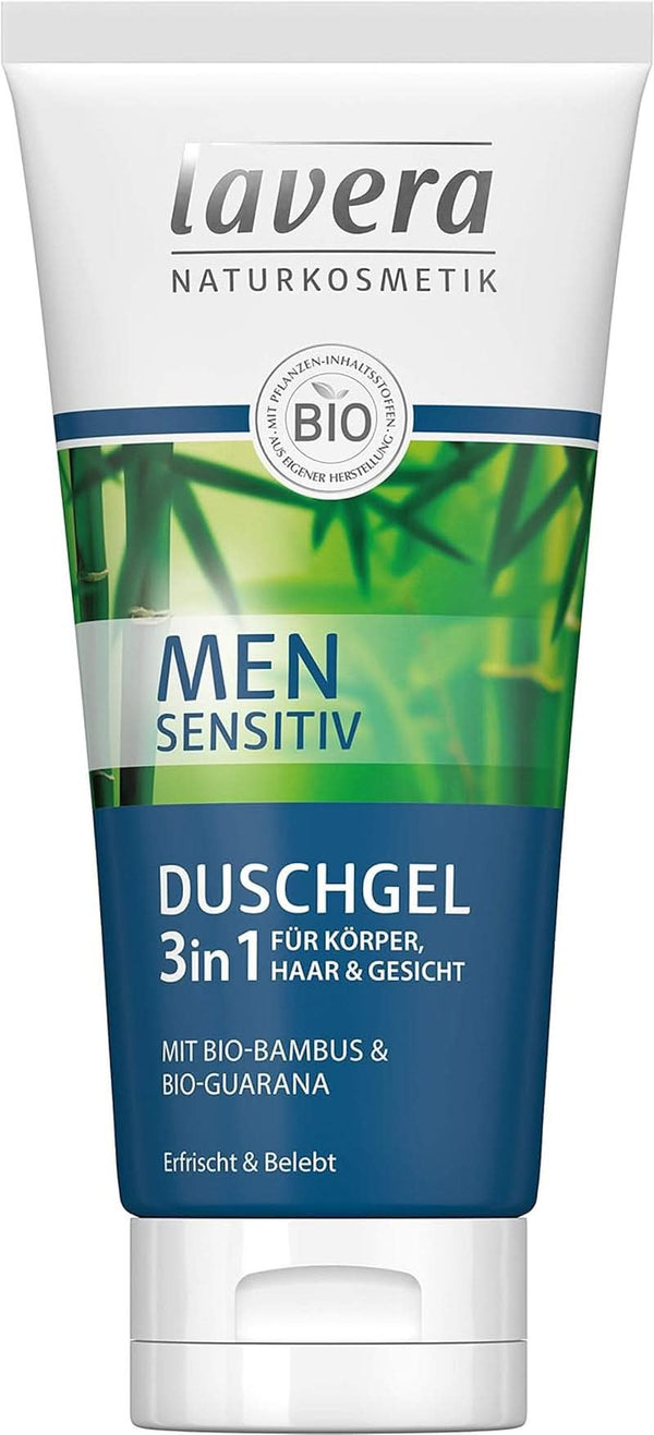 Lavera, Gel de duș cu bambus organic și guarana, 3 in 1, pentru piele, păr și față, 200 ml Duș și baie Naty Shop 1