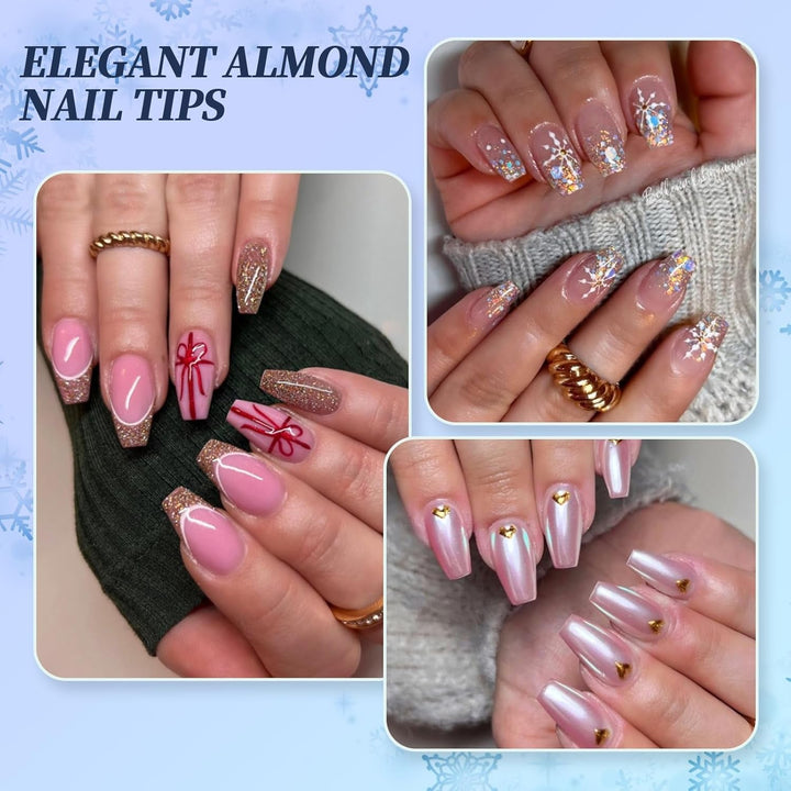 Unghii artificiale scurte, 500 bucăți gel moale acoperire completă vârfuri de unghii pentru unghii cu gel 12 mărimi vârfuri de unghii pre-lustruite pentru unghii cu gel, unghii artificiale scurte sicriu pentru extensii de unghii cu cutie