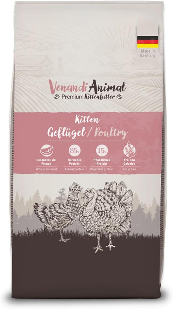 Venandi Animal - Hrană premium pentru pisici - Miel, cu multă carne proaspătă, hrană uscată, fără cereale 1 pachet (1 X 1,5kg)