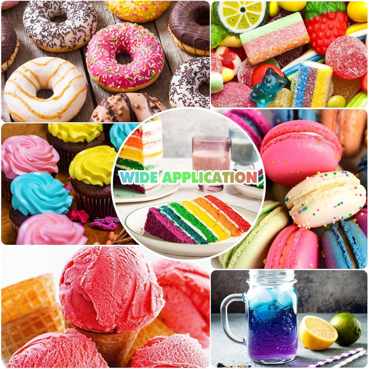 Colorant alimentar gel - 26 de culori coloranți alimentari concentrați în gel pentru decorarea torturilor, copt, fursecuri, macaroane - Colorant alimentar fără zahăr pentru băuturi, decorarea torturilor, slime DIY, ouă de Paște - 6 ml fiecare