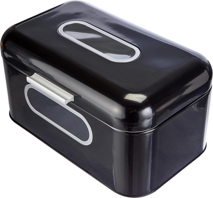 ECHTWERK coș metalic retro pentru pâine cu fereastră de vizualizare și capac, set de 3 cutii de depozitare elegante, capacitate 1,4 litri, roșu Cutii depozitare alimente Naty Shop Negru S Singur