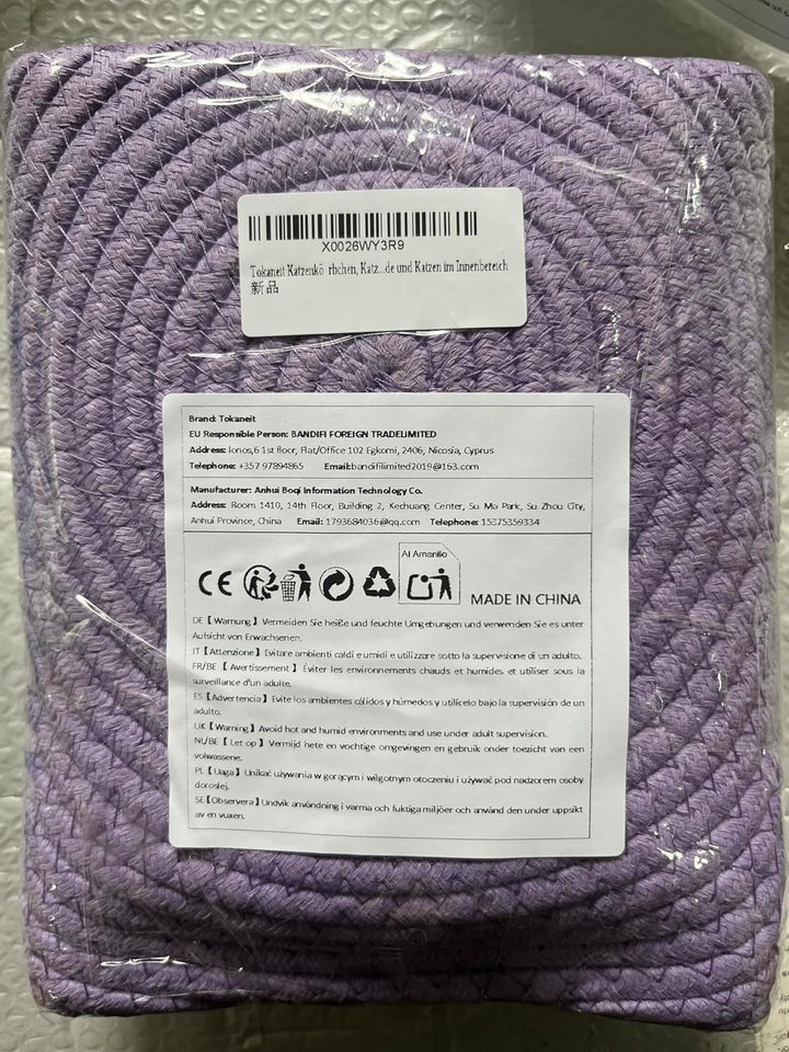 Coș pentru pisici, coș pentru dormit, pat lavabil pentru pisici, coș pentru pisici din frânghie de bumbac, cuib pentru pisici, împletit, pat confortabil pentru câini și pisici în interior