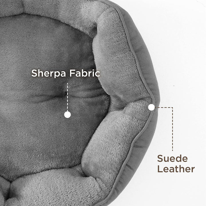 Pat pentru pisici BEDSURE, lavabil, cu pernă interioară față-verso, loc de dormit pentru pisici sau câini mici, gri