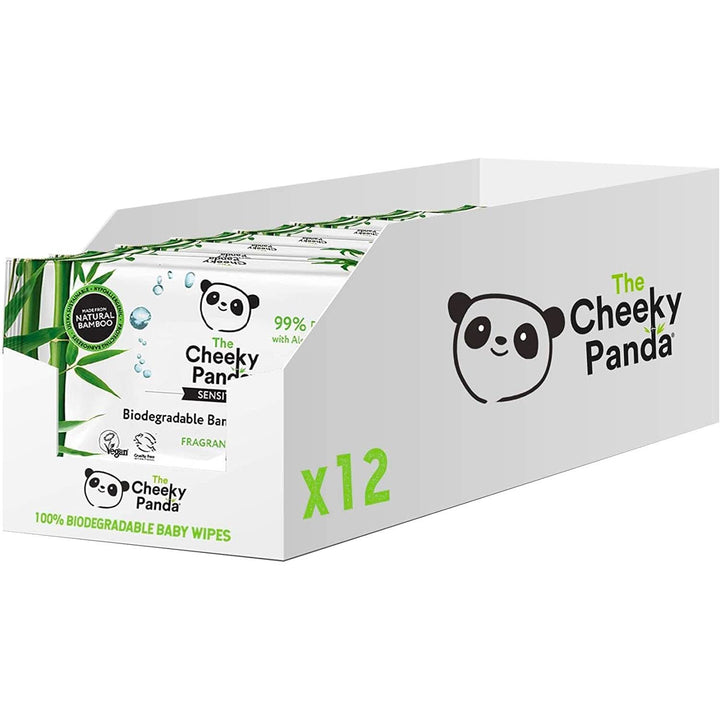 Șervețele umede pentru copii Cheeky Panda Bamboo, Delicate și moi, Primul kit pentru nou-născuți Servetele Umede Bebelusi Naty Shop 12 x 60 servetele