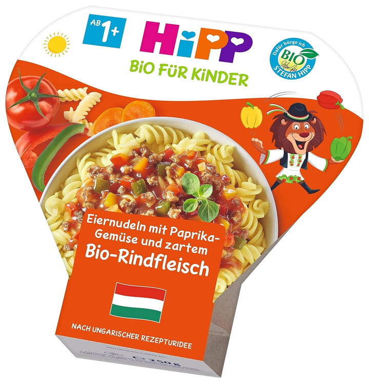 Hipp Bio Für Kinder Kinderteller - Meniuri în bol - Tăiței cu ouă, legume cu ardei și carne de vită ecologică fragedă, pachet de 6 Mama si Copilul Naty Shop