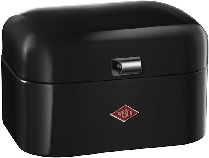 Coș de pâine WESCO Single Grandy în culoarea verde mentă, tablă de oțel acoperită cu pulbere, găuri de ventilație și mâner robust Cutii depozitare alimente Naty Shop Negru