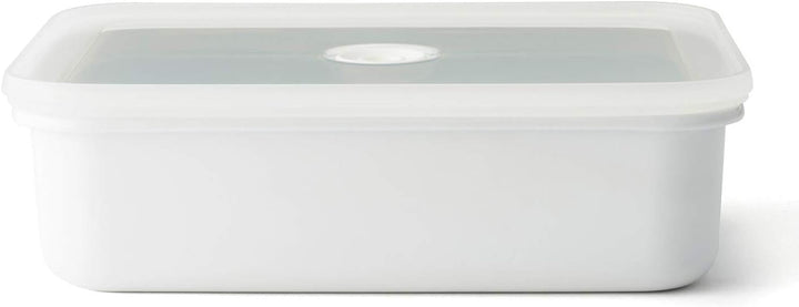 Staniu de depozitare a alimentelor în vid emailat | XL | 1.85L | 23.5 x 17.5 x 7cm | păstrează alimentele proaspete pentru mult mai mult timp | protejează alimentele de bacterii și infestare fungică | fără pompă de vid Cutii depozitare alimente Naty Shop Plat Xl