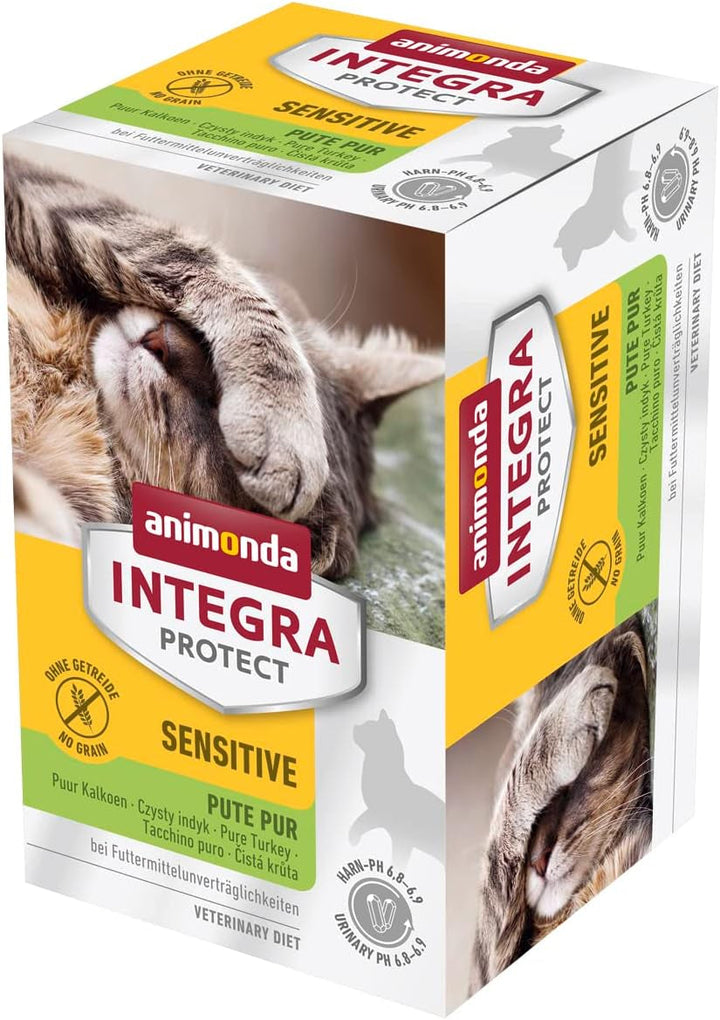 Animonda INTEGRA PROTECT Hrană umedă pentru pisici Sensitive Pure Pork (16 X 100G), recomandată de veterinari pentru alergii alimentare, hrană dietetică dezvoltată de veterinari pentru pisici adulte