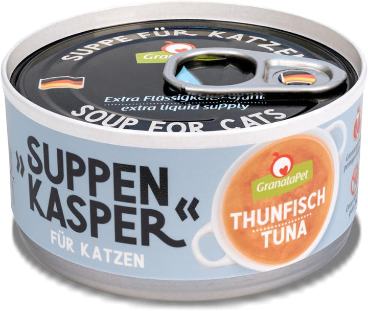 Granatapet Suppenkasper Multipack 6 varietăți, 12 X 70 G, Gustări pentru pisici, Răsfățuri pentru hidratare suplimentară, Supapă împotriva foametei mici, Hrană pentru pisici fără cereale și fără zahăr adăugat