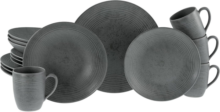 Creatable, 23718, Seria Catania Eucalyptus, fabricat în Portugalia Seturi vesela masa Naty Shop Antracit Serviciu combinat 16 bucăți