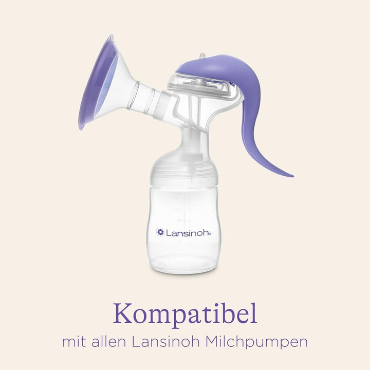 Lansinoh Muttermilchflaschen, 4 X 160 Ml - Zur Sicheren Muttermilch Aufbewahrung - Neues Kompaktes Design Für Verbesserte Stabilität - Mit Stapelbarem Deckel Accesorii Hrana si Alaptare Bebe Naty Shop