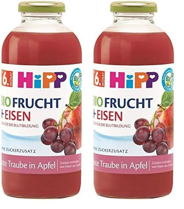 Hipp Băuturi organice cu suc de fructe +, multifructe cu vitamina C, pachet de 6 (6 x 0,5 L) Mama si Copilul Naty Shop 2 x 500 ml Fructe rosii