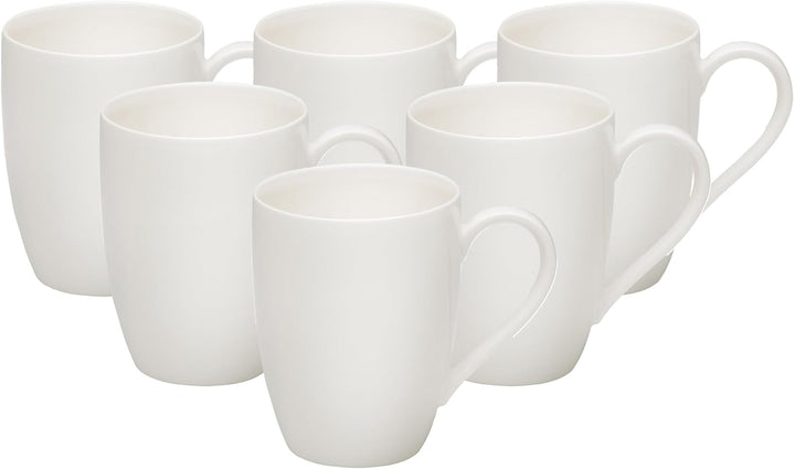 Vivo by Villeroy & Boch Basic White Tafelservice 12 Teilig Weiß, Teller Set, Weißes Geschirr, Geschirrset 6 Personen, Essservice, Speiseteller, Suppenteller, Spülmaschinenfest, Premium Porzellan Seturi vesela masa Naty Shop Single 6 Stück (1Er Pack)