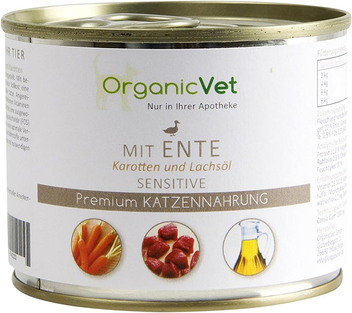 Hrană umedă pentru pisici Sensitive Sensitive Rață cu morcovi, pachet de 6 (6 X 200 G)