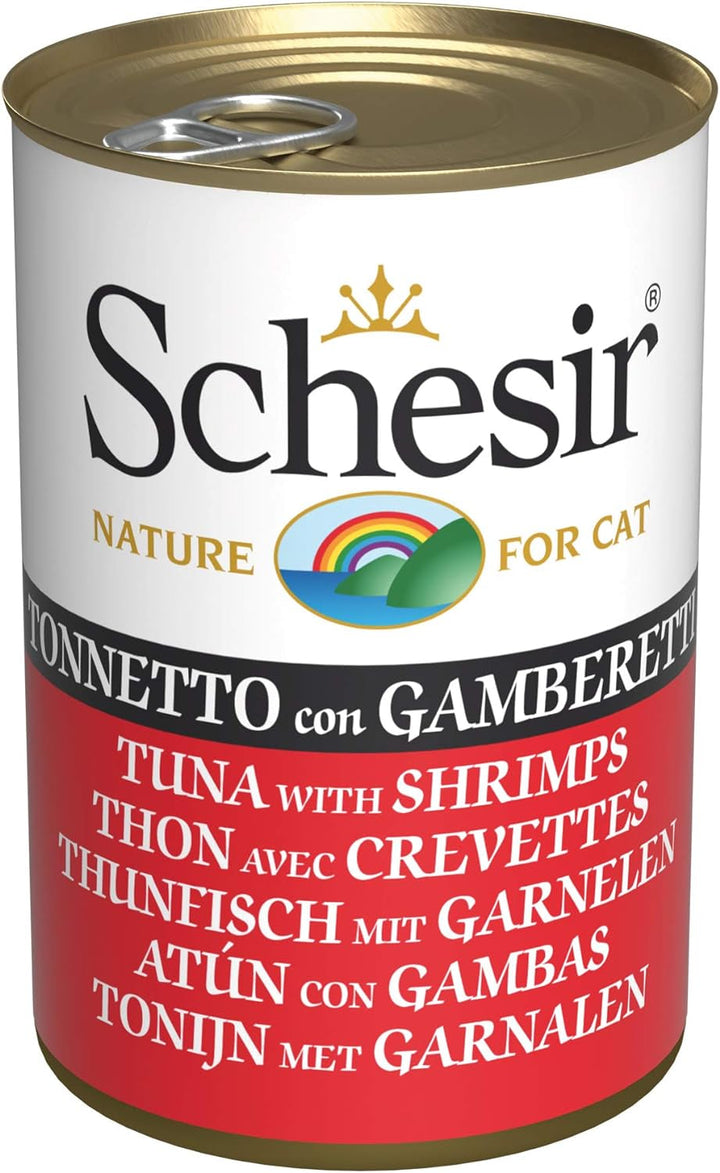 , Hrană umedă pentru pisici adulte cu aromă de ton cu creveți preparată în jeleu moale - Total 0,84 kg (6 cutii la 140 g)