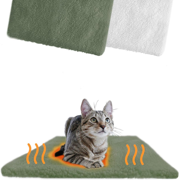 Pătură autoîncălzitoare pentru pisici Piupet® I 60 x 45 cm I Pătură electrică de încălzire I Pătură încălzitoare pentru pisici I Pătură electrică de încălzire pentru pisici I Pături pentru pisici I Pat pentru pisici I (Pentru pisici, verde)