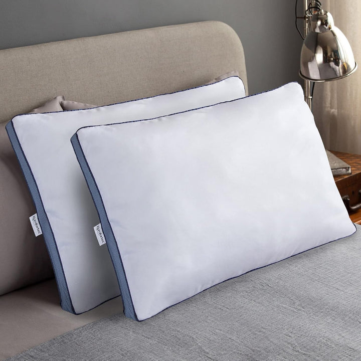 Pernă 40X80 cm din microfibră, pernă lavabilă, pernă respirabilă pentru dormit lateral, pernă de pat pentru alergici și toate pozițiile de dormit, gri Perne standard Naty Shop Albastru Set de 2 50 X 70 Cm