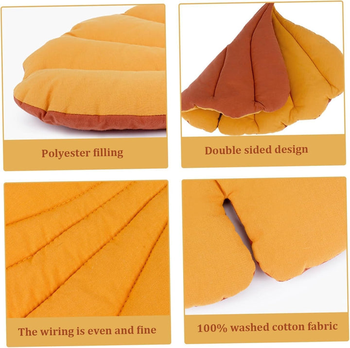 7WUNDERBAR Pat pentru pisici Pernă pentru pisici Moale Lavabilă, Loc de dormit pentru pisici Coș pentru pisici Canapea pentru pisici Pătură pentru pisici Pat pentru câini mici Pat pentru animale de companie (Frunze de Ginkgo)