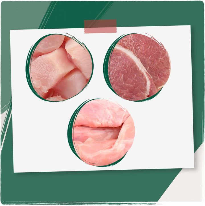 Venandi Animal - Hrană umedă premium pentru pisici, tasting pack I, pui, curcan, vită, 12 X 125 G (pachet de 12), fără cereale și naturală