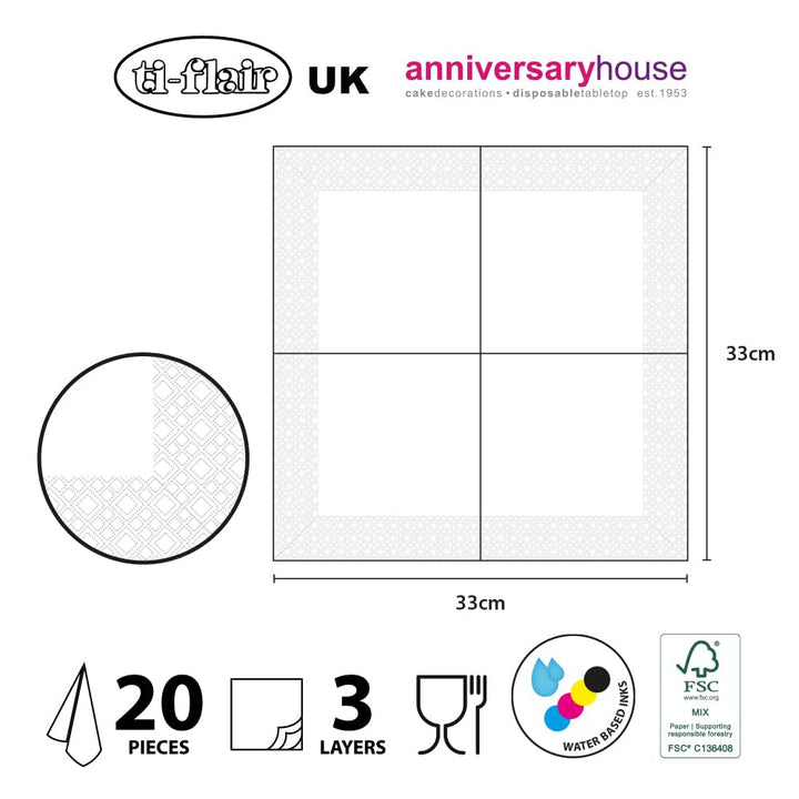 Șervețele de prânz Anniversary House Tiflair, imprimeu leopard, 3 straturi, multicolor, 33 Cm