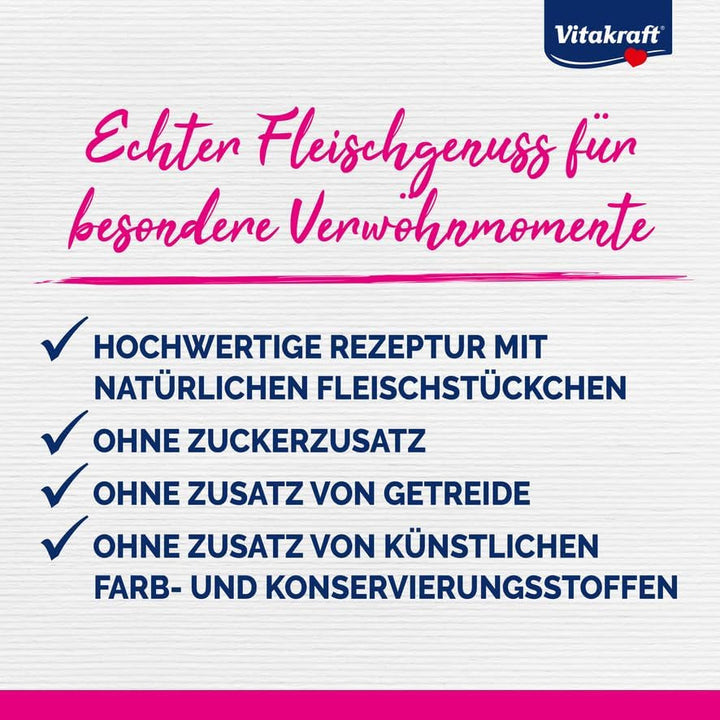 Vitakraft Poésie Délice, Junior, hrană umedă pentru pisici, hrană umedă în sos, cu pui, pentru pisici tinere, fără adaos de zahăr și cereale (1X 85G)