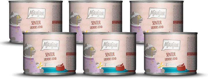 Mjamjam - Hrană umedă premium pentru pisici - Senior - Juicy Chicken, 6Pack (6X800G), fără cereale