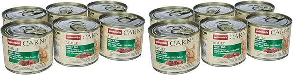 Hrană pentru pisici adulte, hrană umedă pentru pisici adulte, carne de vită + vânat cu afine, 6 X 200 G (pachet de 2)