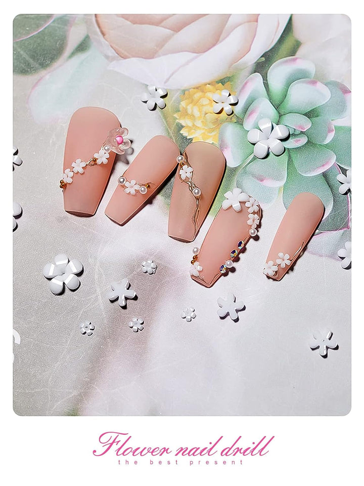 Kalolary Flori Nail Art Talismani, Flori Acrilice 3D pentru Unghii Ornamente Florale cu Cinci Petale Pietre Prețioase pentru Unghii Strasuri pentru Unghii Mărgele Metalice Mixte pentru Design Nail Art DIY Confecționarea Bijuteriilor (2 Cutii)