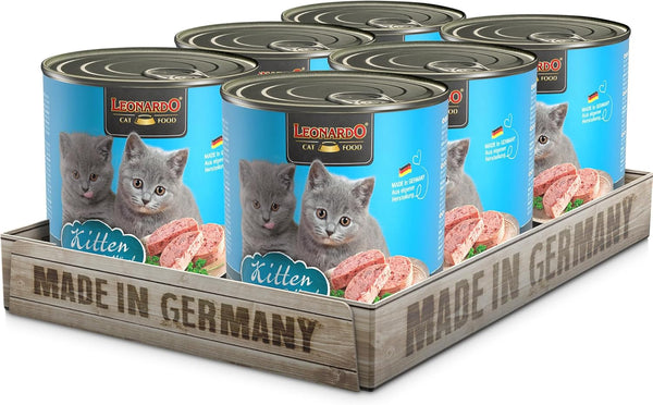 LEONARDO Kitten Hrană pentru pisici Kitten, 6X 800 G Hrană umedă fără cereale pentru pisoi până la 1 an, hrană completă cu păsări proaspete
