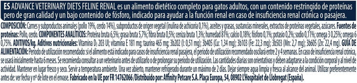 Advance Veterinary Diets Hrană umedă renală pentru pisici: Multipack cu 12 pungi, 85 G