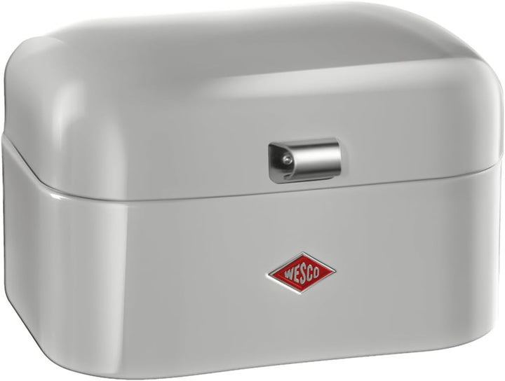 Coș de pâine WESCO Single Grandy în culoarea verde mentă, tablă de oțel acoperită cu pulbere, găuri de ventilație și mâner robust Cutii depozitare alimente Naty Shop Gri