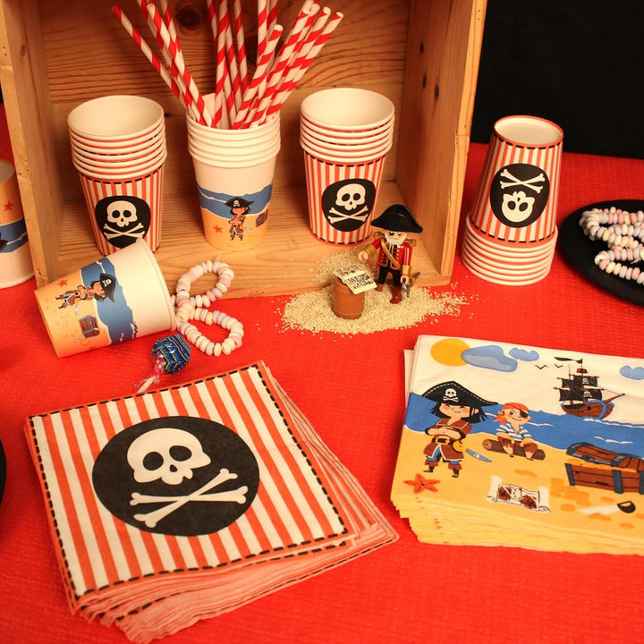 ARTS DE LA TABLE 20 de șervețele din vată, 33 X 33 cm, 3 straturi, steag de pirat