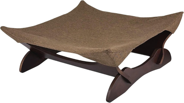 Pat lavabil pentru pisici, ca hamac, independent pentru pisici sau pat pentru câini mici, loc de dormit pentru animale de companie (maro)