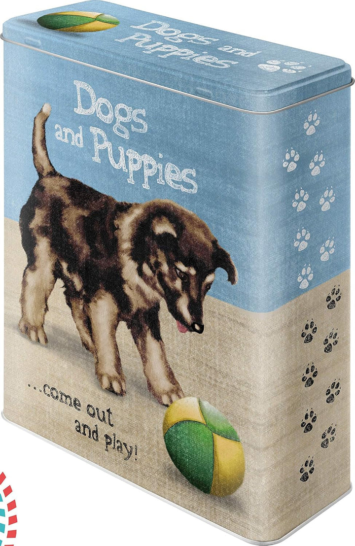 Nostalgic-Art Retro cutie de depozitare XL, 4 l, Hrană pentru câini - idee cadou pentru proprietarii de câini, cutie de depozitare pentru alimente uscate, design vintage Cutii depozitare alimente Naty Shop Câini și căței