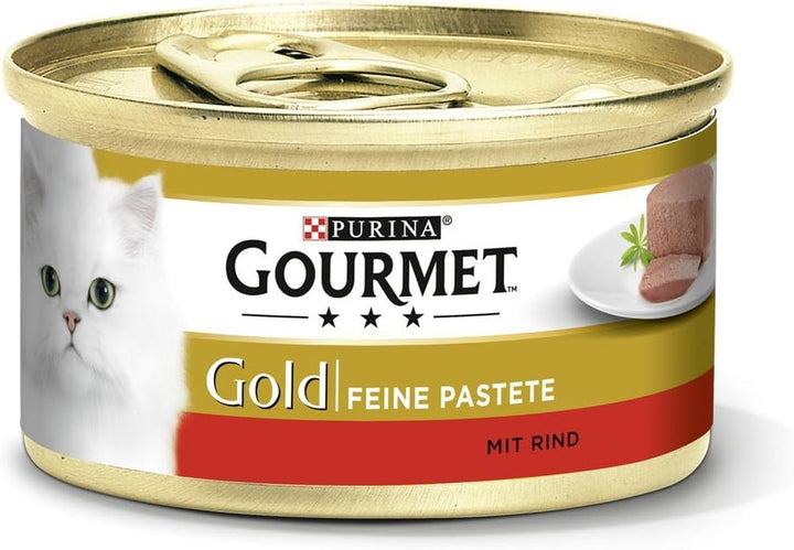 Gold Fine Pâté Hrană umedă pentru pisici, pui și vită, 24 Mix Pack (2 X 12 X 85G)