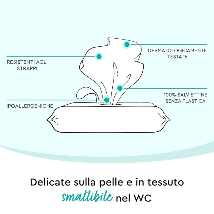 Șervețele umede de toaletă LILLYDOO, 720 de bucăți (12 X 60), 100% fără plastic, șervețele care pot fi spălate, fără parfum (FSC Mix) Servetele Umede Bebelusi Naty Shop