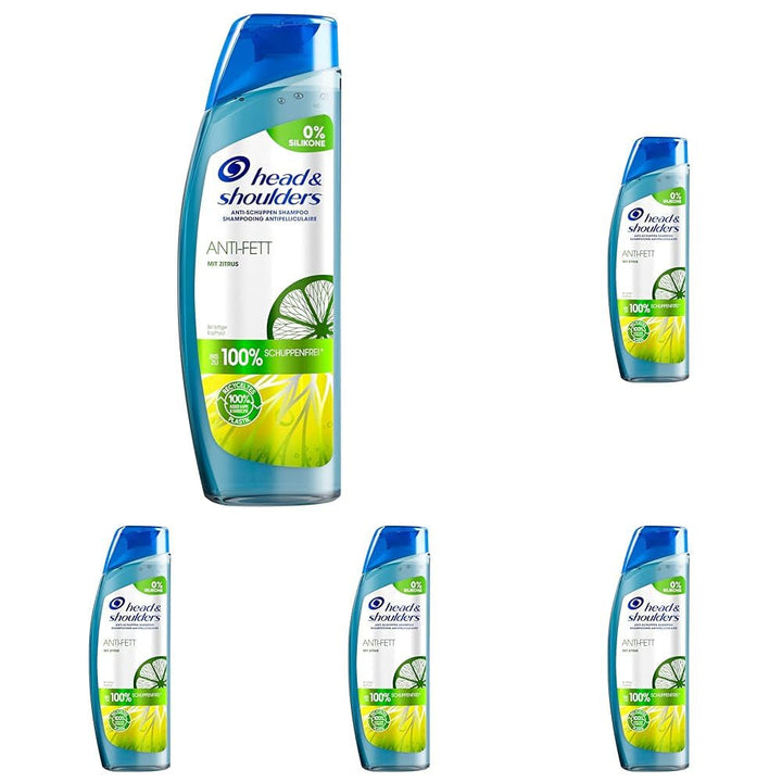 Șampon anti-mătreață Head & Shoulders, anti-mătreață, până la 100% Duș și baie Naty Shop 5 x 250 ml Nou
