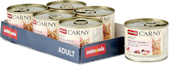 Animonda Carny Adult Hearty Variation (12 X 400 G), hrană umedă pentru pisici adulte, hrană umedă cu 100% ingrediente din carne proaspătă, hrană pentru pisici fără cereale și zahăr