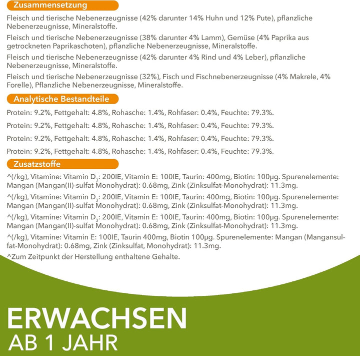 IAMS Delights Land Collection Hrană umedă pentru pisici - Multipack cu sortimente de carne (miel, vită, pui și curcan) în sos, hrană umedă pentru pisici de peste 1 an, 12 X 85G