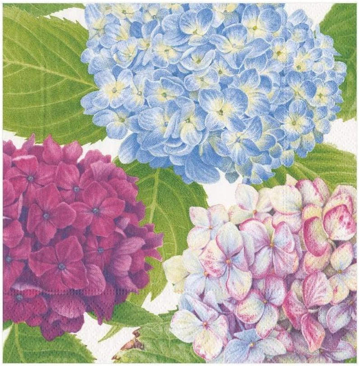Șervețel Hortensie Garden Luncheon Blue, hârtie, 20 bucăți, 16,5 X 16,5 X 3 Cm