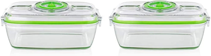 Set de recipiente din sticlă pentru păstrarea alimentelor Princess cu sigilator de vid portabil - inclusiv pompă de vid electrică, cablu de încărcare USB, 2 recipiente pentru gătit și alimente, 2 capace fără BPA, 492985 Cutii depozitare alimente Naty Shop Sigilator de vid manual cu set de borcane de sticlă