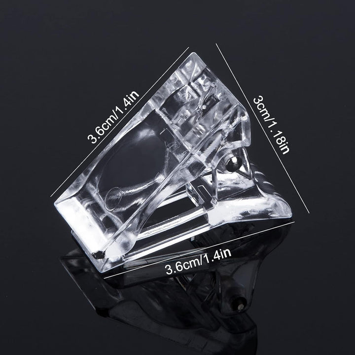 Cleme pentru unghii, cleme pentru manichiură, cleme transparente pentru unghii, Cleme transparente Polygel, construcție rapidă pentru extensii de unghii, asistent cu gel, 10 bucăți