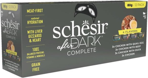 after Dark, Variety Pack, Hùmeda hrană completă pentru pisici, 12 cutii X 80 G