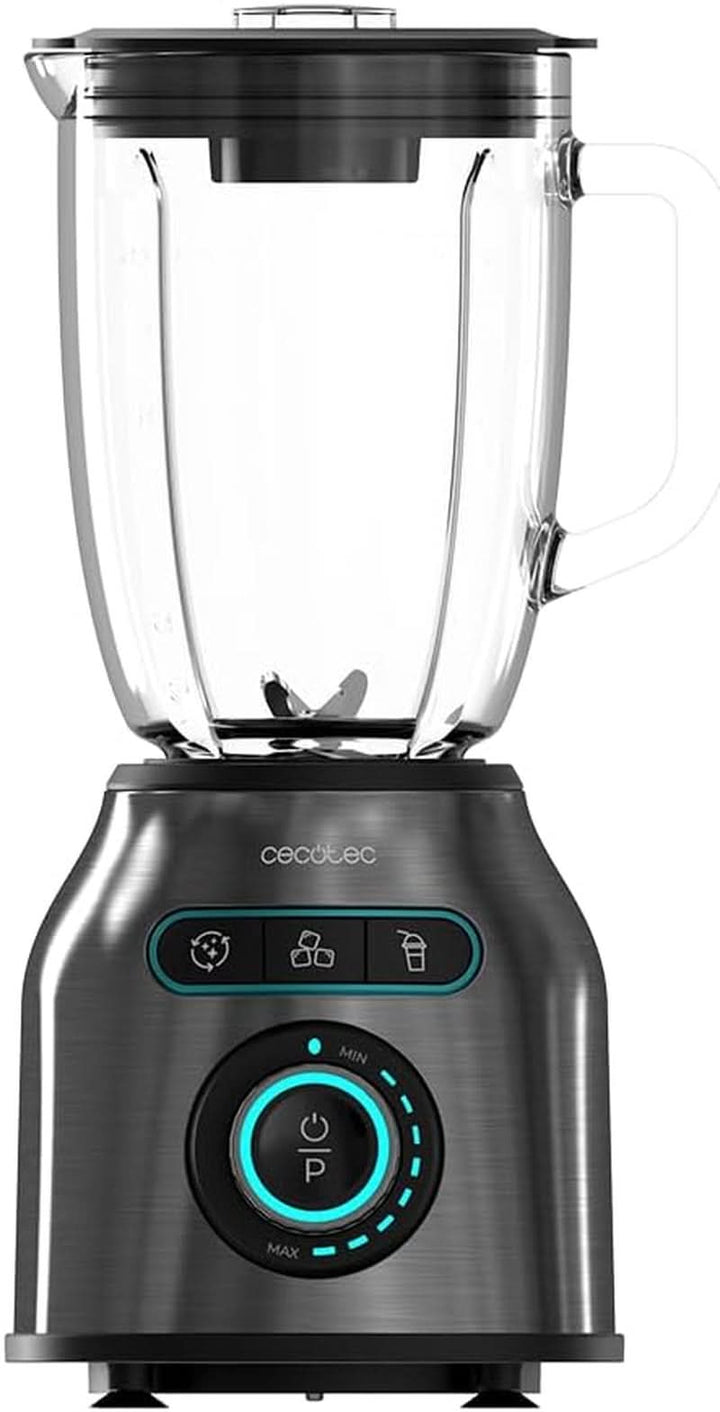 Cecotec Standmixer Power Black Titanium 2200MAX Smooth, 2200 W Maximale Leistung, 6 Klingen Aus Edelstahl, Ice-Crush-Funktion, Turbo- Und Smoothie-Funktion, Autoclean-Funktion Bucatarie Naty Shop Dunkel Inox 2200 W | 1,75 L