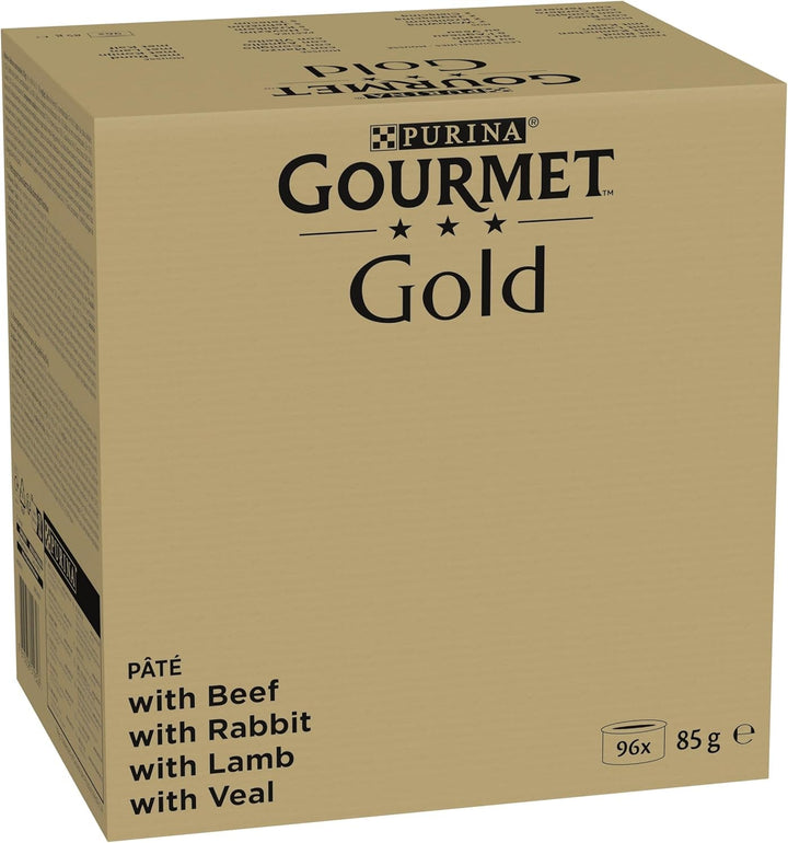 Gourmet Gold Juicy Fine Strips Hrană umedă pentru pisici, Variety Mix, pachet de 4 (4 X 24 cutii la 85G)