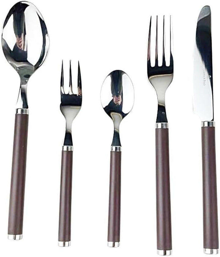 Villeroy And Boch Play Chocolate Brown Tacâmuri de masă, pentru până la 6 persoane, 30 de bucăți, oțel inoxidabil, mâner din plastic maro Bucatarie Naty Shop