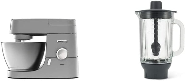 Procesor de alimente Kenwood Chef KVC3110S, bol de amestecare din oțel inoxidabil de 4,6 L Mama si Copilul Naty Shop Pachet cu accesoriu de amestecare din sticlă Chef 4,6 L, 1.000 W
