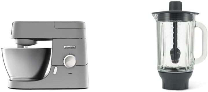 Procesor de alimente Kenwood Chef KVC3110S, bol de amestecare din oțel inoxidabil de 4,6 L Mama si Copilul Naty Shop Pachet cu accesoriu de amestecare din sticlă Chef 4,6 L, 1.000 W