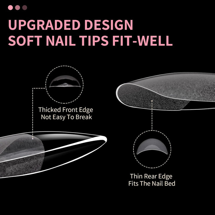 Unghii scurte cu acoperire completă, 120 bucăți, vârfuri de unghii scurte cu formă de migdale, gel moale, vârfuri de unghii scurte cu formă de migdale, 12 dimensiuni, vârfuri de unghii scurte preformate semi-mate pentru unghii cu gel