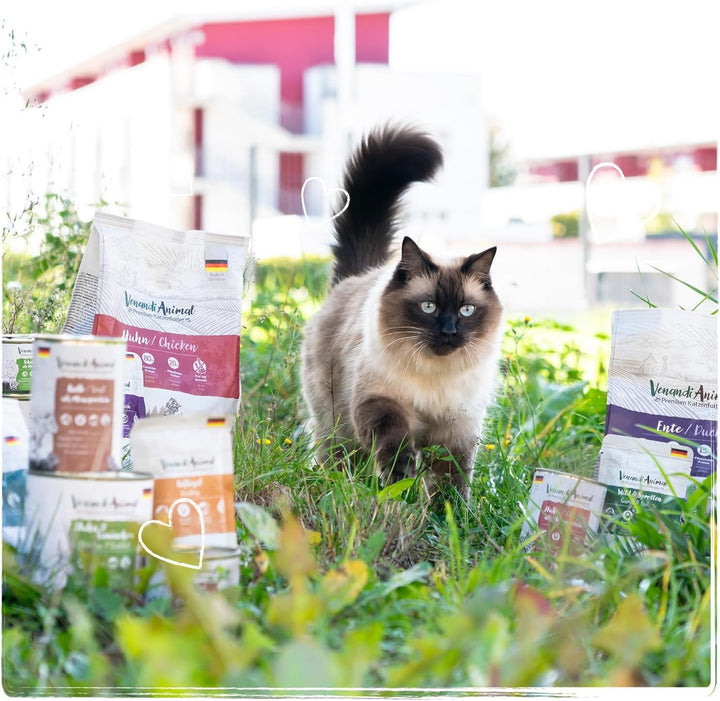 Venandi Animal Premium Hrană umedă pentru pisici, Tasting Pack III, pui, curcan, vită, pui + iepure, vițel, curcan, 6 X 400 G, fără cereale și naturală, 2.4 Kg